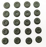 20mm Army Green Resin Buttons - Round 4-Hole Double-Sided Buttons for Military Jackets, Coats & DIY Crafts (20pcs)