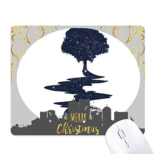 La nuit de noël tapis de souris l'arbre modèle compas d'art en caoutchouc idée cadeau