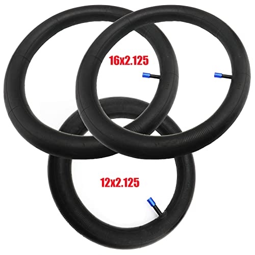 Image of 16''x2.125 and 12.5''x2.125 (2+1) Inner Tubes Compatible with Stroller Revolution SE /Pro /Flex /SU /Ironman Tire Tube,Made from BPA /Latex Free Premium Quality Butyl Rubber,by FYSHIQING