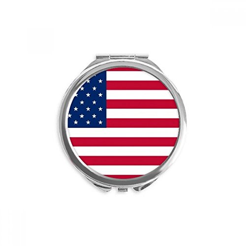 Miroir maquillage de poche fait à la main motif drapeau usa multicolore