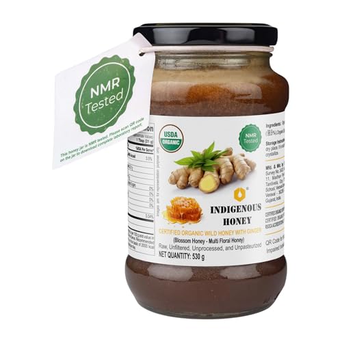 Image of INDIGENOUS HONEY USDA Certified Organic Raw Honey with Organic Ginger