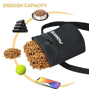 MORECOO Dog Treat Pouch with Magnetic Closure, Treat Pouches for Pet Training, Dog Training Treat Bag with Belt 3 Ways to Wear Dog Treat Carrier, Easily Carries Pet Toys, Kibble,Treats MORECOO Dog Treat Pouch with Magnetic Closure, Treat Pouches for Pet Training, Dog Training Treat Bag with Belt 3 Ways to Wear Dog Treat Carrier, Easily Carries Pet Toys, Kibble,Treats