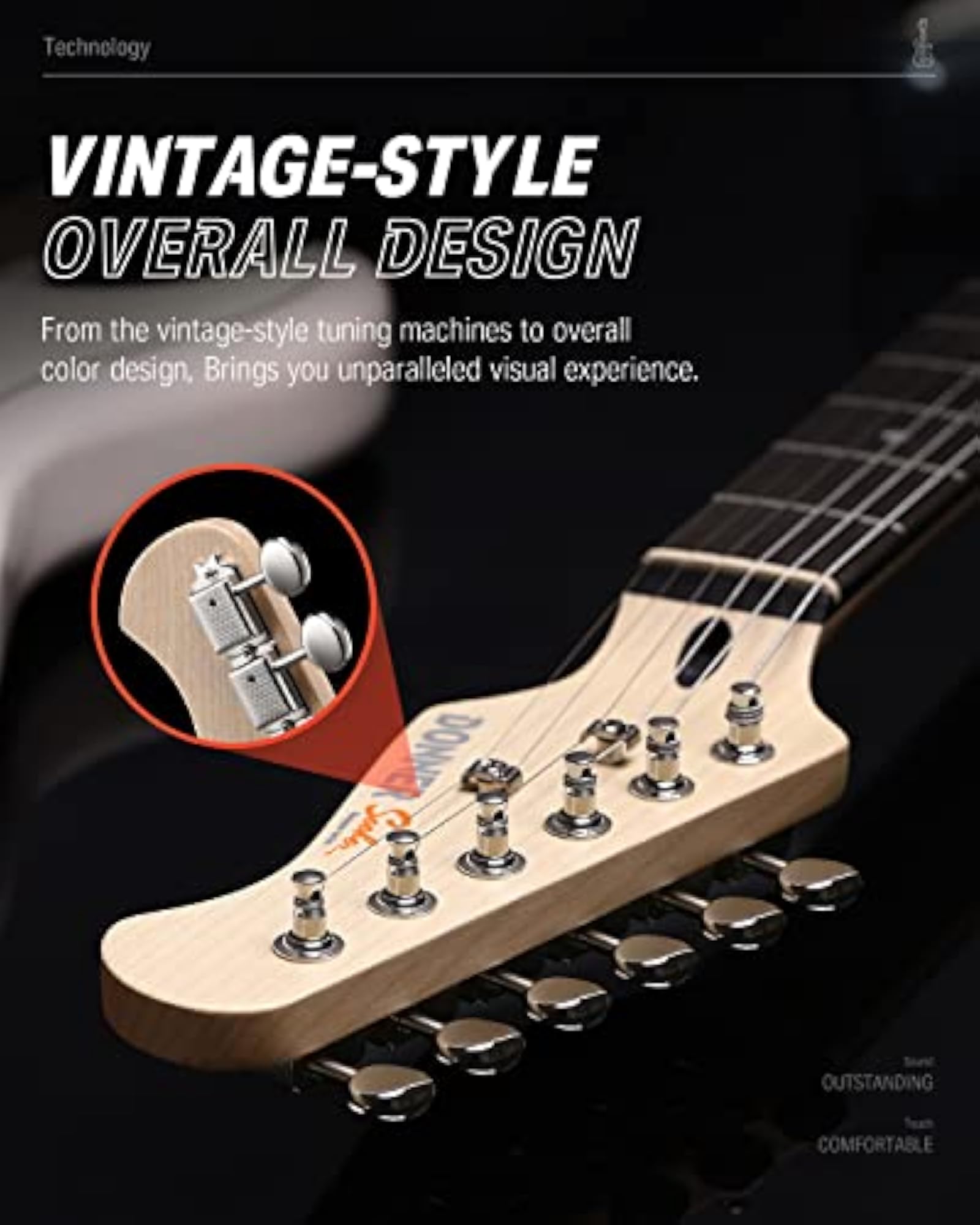Wood Electric Guitar Kit with Amplifier and Accessories