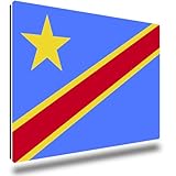TRIOSK Kühlschrankmagnete Länderflaggen Magnet Flagge Demokratische Republik Kongo Reise Souvenir Geschenk für Reiselustige Frauen Männer Weltenbummler stark eckig groß 85x55 mm