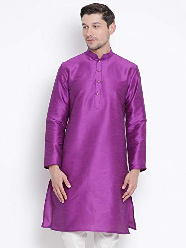 Image of VASTRAMAY Men Light Blue Cotton Kurta Pyjama and Dupatta Set (VASMKWH000nPCWHnD5AQ 36) | Independence Day