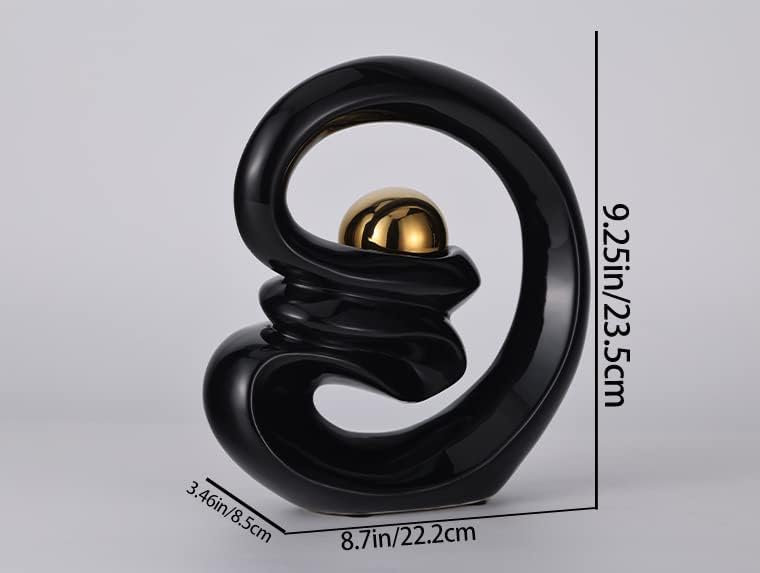 Miniatura 2 de DOVDOV Estatua abstracta de cerámica escultura de cerámica de arte moderno decoración naranja decoración moderna del hogar para mesa de comedor