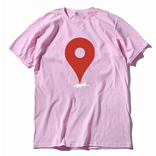 T-shirt d'été lâche hommes rose en coton casual pour vos terrasses et sorties de vacances
