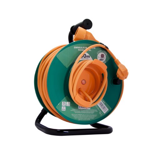 Chacon 89075 kabelhaspel met thermische zekering, 3 x G, 1,5 mm, 25 m, groen