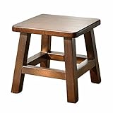 Solid Wood Stool 10 inch Wooden Stool for Kids Small Short Stool Shoe Changing Step Stool (Brown...