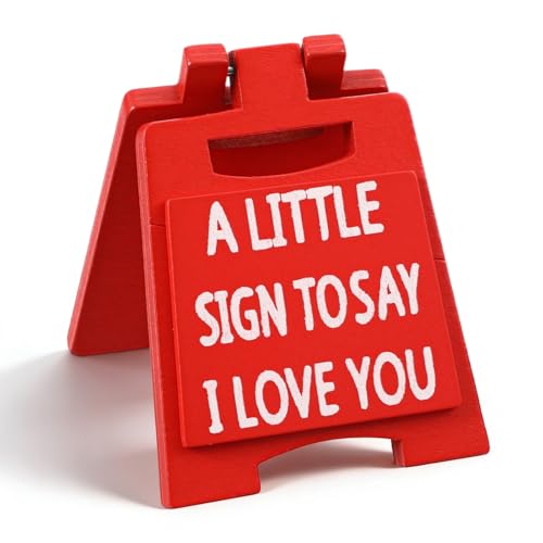 Molain A Little Sign To Say I Love You Mini Plaque - Romantic Wooden Sign for Valentines Day Cute Gifts for Women Girlfriend Boyfriend Wife Couples