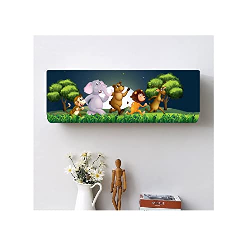 Image of DARSHANAM WORLD Beatiful Designer Ac Cover |Cutest Printed Air Conditioning Dust Cover For Indoor & All Type AC Split Covers |Colorfull Folding Designer Ac Cover (Funny Jungle Safari 1 Ton)