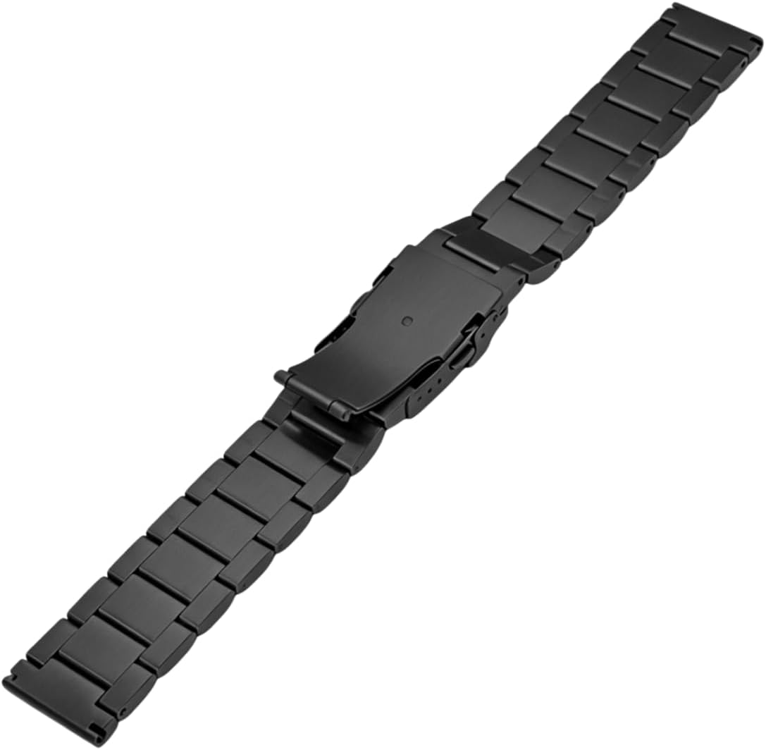 Kai Tian 18mm 20mm 22mm 24mm 26mm Stainless Steel Watch Band, Quick Release Brushed Finish Metal Watch Strap Double Buckle Bracelet Black Silver Gold Blue for Men Women