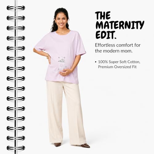 Image of The Mom Store Mom T-Shirt | Cotton | Pre and Post Pregnancy | Quirky Statements | Comfortable | Oversized