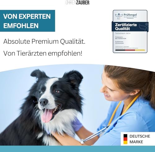 Bettersation Ohrreiniger Ohrpflege Fingerpads für Hunde & Katzen [100 Stück]- pflegt & schützt zuverlässig- Ear Wipes Ohrenreiniger Fingerlinge f. Ohrenentzündung Ohrenpflege Hygiene bei Hund Katze