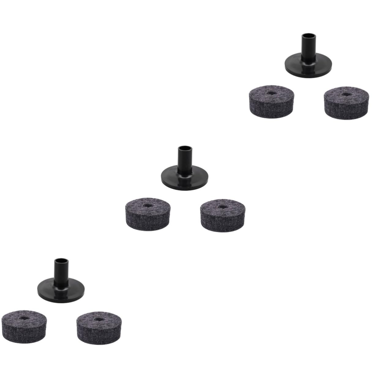ERINGOGO 3sets Felt Strap Button Washers Drum Practice Pad Cymbal Sleeve Accessory Kit 2pcs*3