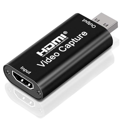 SJACXANM - Tarjeta de captura de vídeo, HDMI de captura de vídeo, tarjeta de captura 4k, 1080p, portátil Plug & Play, video captura portátil para streaming, videoconferencias y grabación en vivo