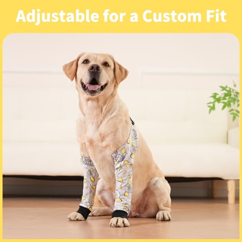 Image of LovinPet Dog Elbow Protector Anti-Licking Elbow Sleeve, Adjustable, Comfortable & Durable Front Leg Guard for Medium to Large Dogs, Prevents Licking and Chewing,Dog Sleeve,Dog Leg Sleeve,Grey