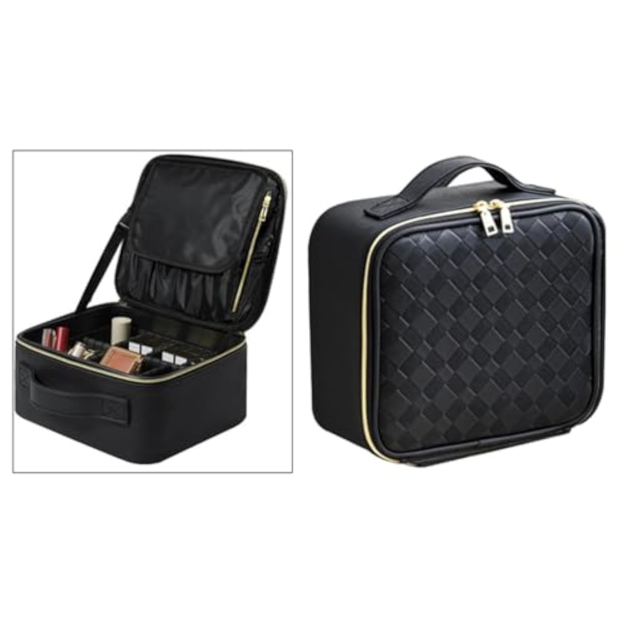 Makeup Bag with LED Mirror, Waterproof Organizer Gift