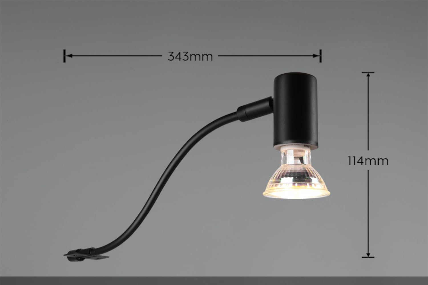 Trio, Aplique, Giada 1xGU10, max.5,0 W Cuerpo: Metal, estera negra A:5,4cm, L:34,0cm, A:11,4cm IP44,Sin bombilla