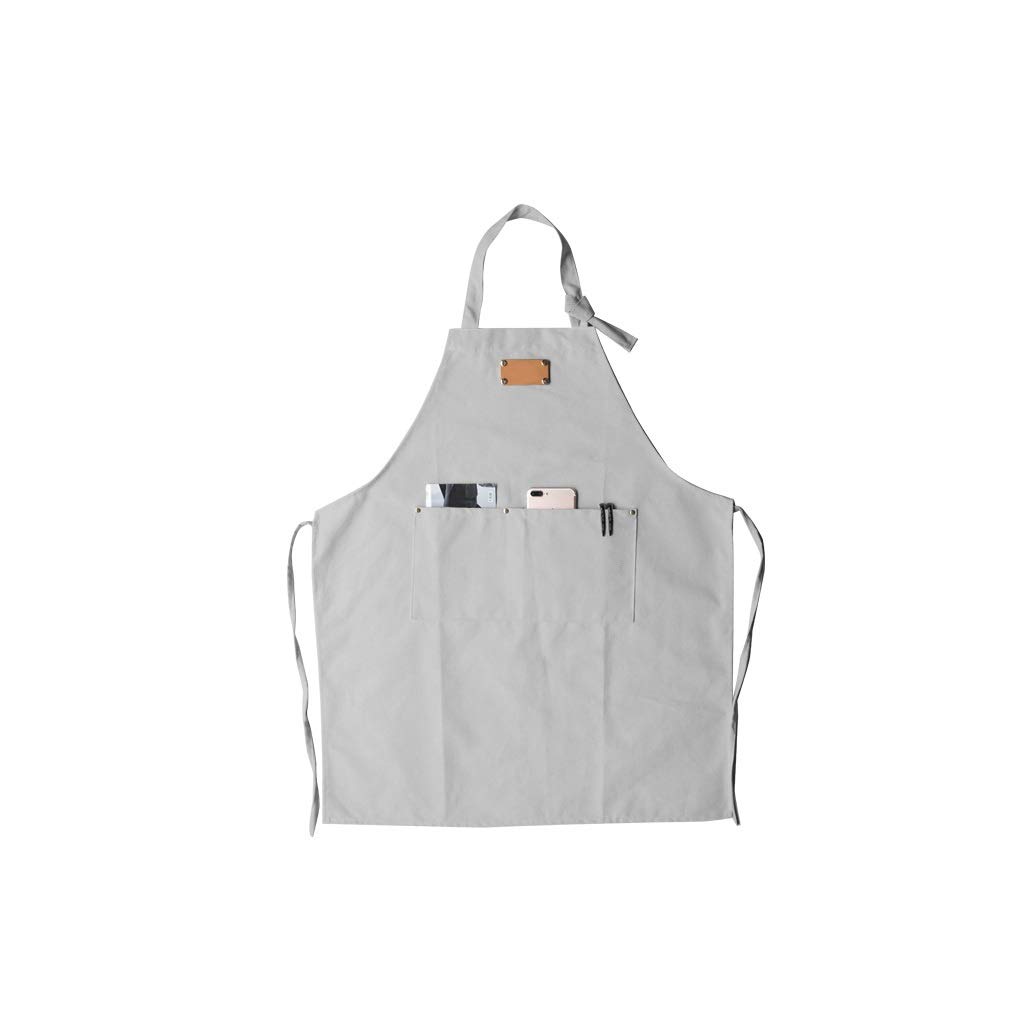WDX- Delantal blanco floral simple moda blanco lona delantal barista pintura artesano trabajo seguridad (Talla : C)