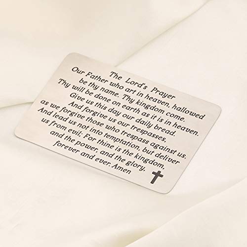 MYOSPARK The Lord's Prayer Engraved Wallet Card Our Father Who Art in Heaven Matthew 6:9-13 Religious Gift (Lord's prayer father W-C)3