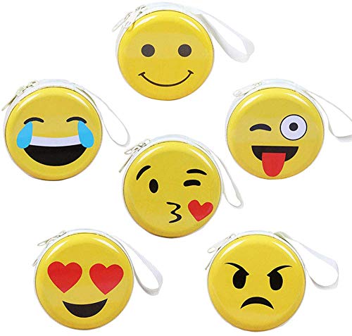 Preisvergleich Produktbild BETOY 6 pcs Emoji Schlüsselanhänger Tasche Anhänger,Mini Geldbörse Kinder Münzfach Brieftasche Bags Datenkabel Lagerung Paket Geschenk Jungen Mädchen