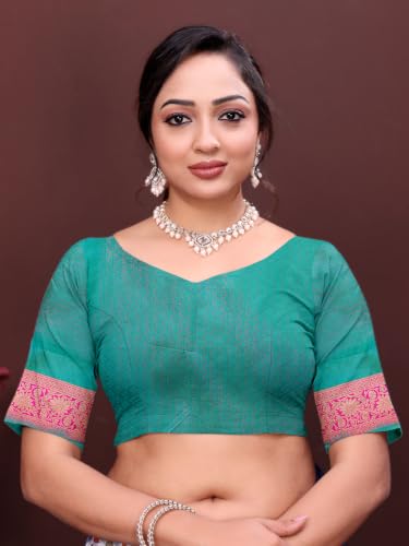 Image of Women's Banarasi Art Silk Woven Design Saree With Unstitched Blouse Piece I Traditional Indian Ethnic Wear