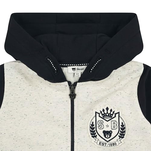 Steiff Sweatjacke EU Größe 110 eggnog, Kinder Sweat-Jacke, Kapuzen-Jacke für Kleinkinder, weich und bequem, Kinder Sweatshirt, waschmaschinenfest