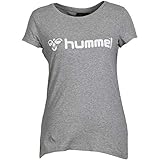 hummel Damen T-Shirt Classic Bee Womens Short Sleeve Tee, Grey Melange/White, XS