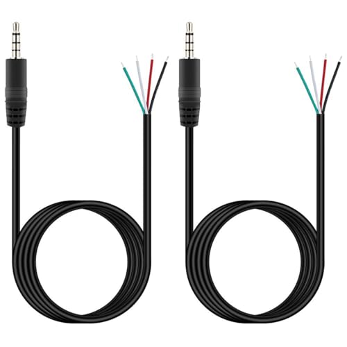 Greluma 2 Pcs Connecteur jack stéréo 3,5 mm mâle vers fil nu, ext...