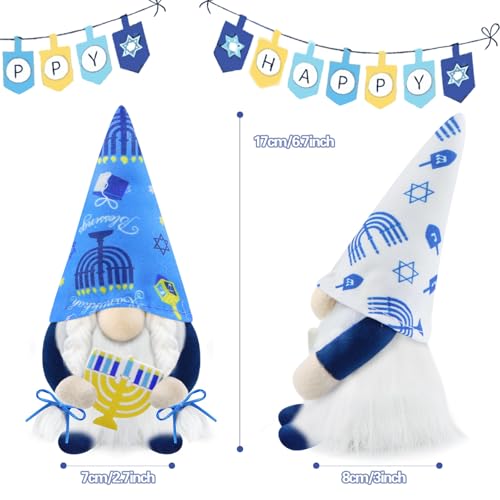 Gehydysetof2hanukkahgnomesplushchanukahchristmasdecorationgnomehandmadescandinaviantomtestuffedxmasdecorforhomekitchentieredtraywhitenavyblue Urban Country Home Decor Gehydy set of 2 hanukkah gnomes plush chanukah christmas decoration gnome handmade scandinavian tomte stuffed xmas decor for home kitchen tiered tray white navy blue urban country home decor