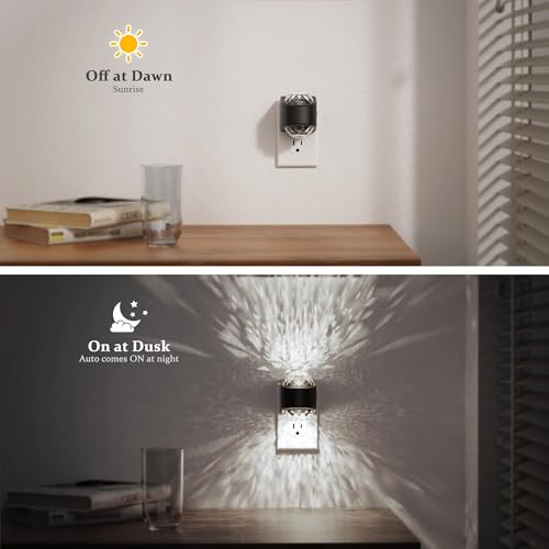 Image of JandCase Night Lights Plug into Wall, 2 Pack Star Projector Night Light with 5000K Daily White, Automatic Galaxy Nightlight Plug in with Light Sensor for Bathroom Hallway Room Decor