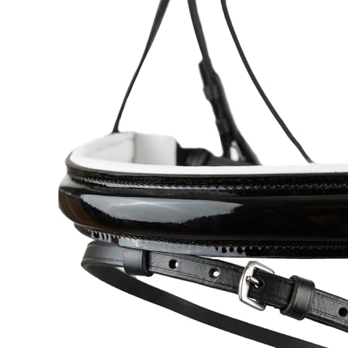 Foto von HORZE Trensenzaum Grayson, anatomisches Zaumzeug, Leder Trense für Dressur mit Glitzer, Schwarz, P