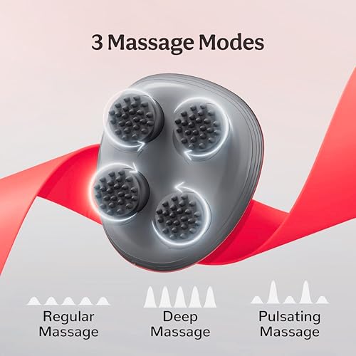 Image of Electric Scalp Massager, Stress Relief & Relaxation, Handheld & Portable, Rechargeable Electric Head Kneading Massager, 3 Speed Modes, Head Scratcher Massager for Hair Growth, Deep Clean