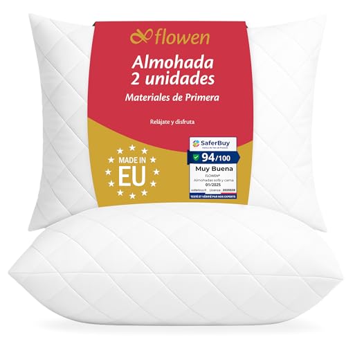 Cuscini Letto Coppia di Guanciali 50x80 per Dormire Imbottitura Standard Antiacaro Anallergico Traspirante Rettangolare per Matrimoniale Singolo con Federa Trapuntata Lavabile Cuscini Letto Coppia di Guanciali 50x80 per Dormire Imbottitura Standard Antiacaro Anallergico Traspirante Rettangolare per Matrimoniale Singolo con Federa Trapuntata Lavabile