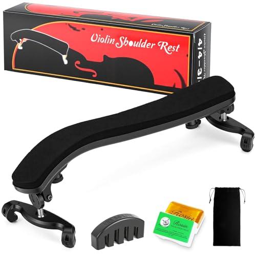 Violin Shoulder Rest Adjustable 3/4-4/4 Professional Violin Shoulder Pad for Full Size 4/4 and 3/4 Violins Ergonomic Foam Padding & Anti-Slip Silicone Feet Height Adjustable Support