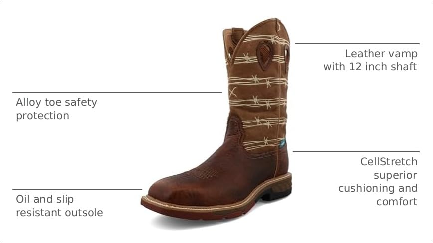 Image of Twisted X Men's 12 inch Pull on Alloy Toe Waterproof Western Work Boot