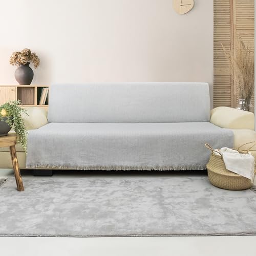 Milam London Cotton Throw Throws For Sofa | Soft Throws For Armchairs, Sofa, Settee | Single Bed Throw, Outdoor blanket, Grey - 170 x 200 cm - Cosy Home Interiors Milam London Cotton Throw Throws For Sofa | Soft Throws For Armchairs, Sofa, Settee | Single Bed Throw, Outdoor blanket, Grey - 170 x 200 cm - Image 5