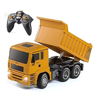 Top Race 6 Channel RC Dump Truck - Fully Functional Construction Toy with Lights & Sounds for Ages 3+