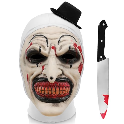 Payasos, Toy shyhand - Máscara de terrificador para niños, diseño de payaso con juguetes sangrientos, máscara de payaso asesino aterrador, accesorios de disfraz de...