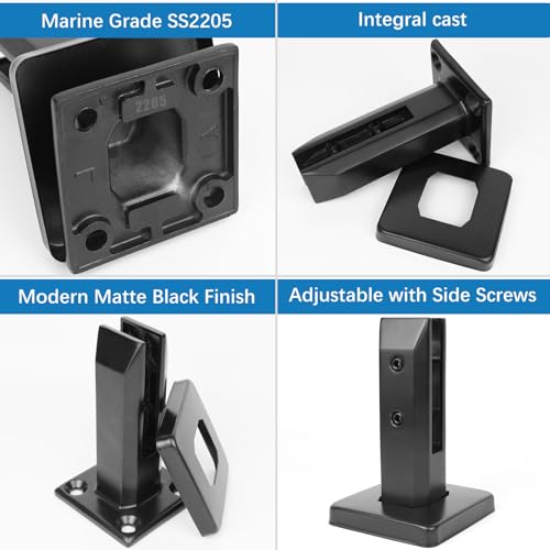 Abrazadera de barandilla de vidrio para valla de piscina y terrazas de diseño minimalista 5
