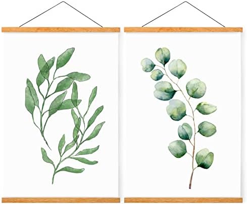 WITCOLOR Magnetic Poster Hanger Frame, Teak Magnet Poster Frame for Posters, Kids Paintings, Photos, Maps, Scrolls, Picture, Canvas Works and Art Prints( 2 Pack)