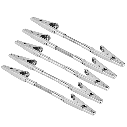 Bewinner 5 Stück Doppelkopf-Krokodilklemme, Metalldraht, Bilder, Memo-Notiz-Clips, Biegbar, Robust, Langlebig, Metall, Starker Clip für Schule, Büro, Hochzeit