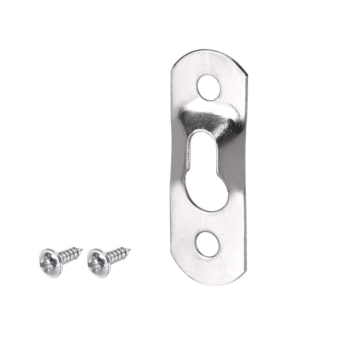 TA-VIGOR 100 Pcs Keyhole Hanging Plates with Screws, 37mm x 13mm Zinc Plated Picture Frame Hooks, Heavy Duty Picture Hangers and Hooks for Hanging Photo Frames, Wall Decor and Mirrors