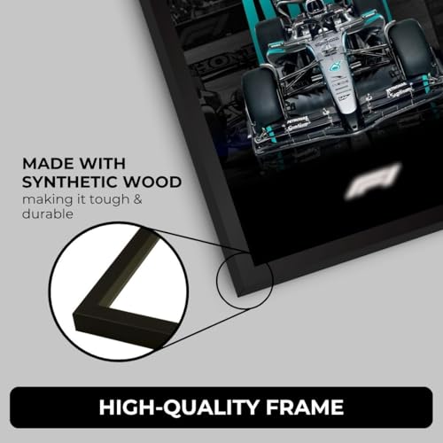 Image of Funk You Store Mercedes AMG F1 Poster | Framed Mercedes F1 Car A4 Sized (31 x 23 cm) | Lewis Hamilton Poster | AMG Car Posters for Wall, Gift for Boys, Formula 1 Frame | Formula 1 Frames (F 024)