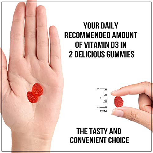 Extra Strength Vitamin D3 Gummies 5000 Iu (125 Mcg), High Potency Vitamin D Gummy Dietary Supplement For Bone & Immune Support, Teeth & Muscle Support, Nature's Vitamin D, Non-Gmo - 60 Gummies #TOP2