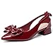 Slingback Jane Heels for Women Low Block Heel Closed Square Toe Pump Shoes Heels Classic Daily Office Dressy Shoes 003Red Pumps Size 10.5