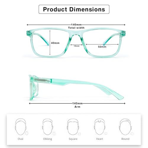 Image of UV Protection Glasses Blue Cut Blocking Harmful Rays Glasses for Men & Women Zero Power Computer Specs Eye Protection Lightweight Frame with Case & Cleaning Cloth