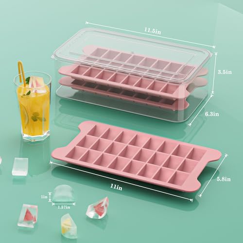 Fddbi Ice Cube Tray For Freezer With Bin: Easy Release Ice Cube Maker thumb #4
