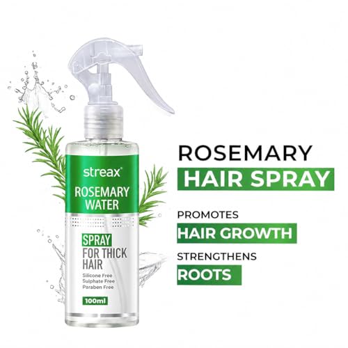 Image of Streax Rosemary Water Spray for Hair Growth - 100ml, For Hair Regrowth, Stronger & Thicker Hair and Reduces Hair Fall